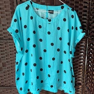 Worthington Blue Polka Dot Blouse - Size Women’s XLarge